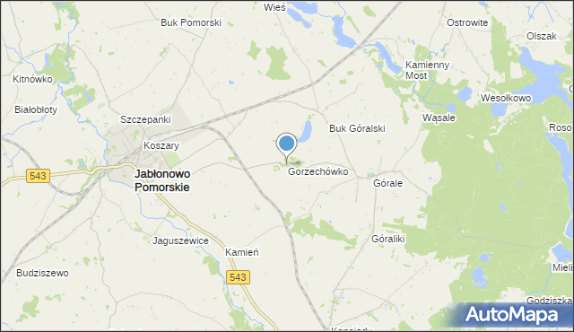 mapa Gorzechówko, Gorzechówko na mapie Targeo